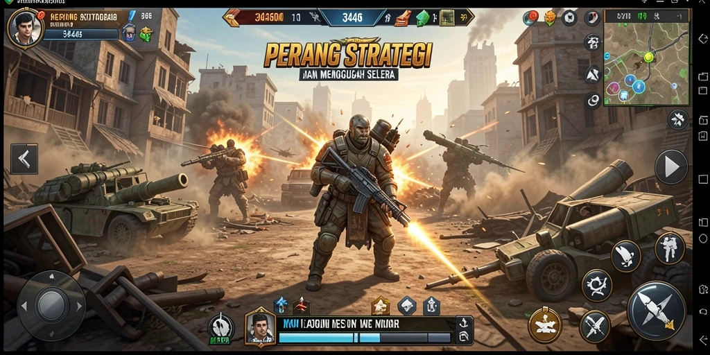 Tampilan gameplay seru dan strategi cerdas di 3446.