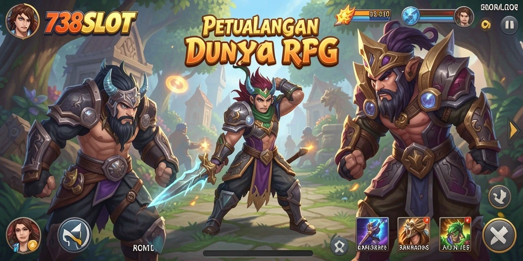 Tampilan gameplay epik di dunia fantasi 738SLOT.