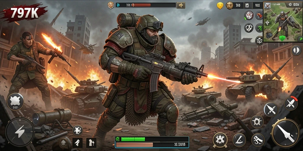 Tampilan gameplay menarik dan dinamis dalam 797K.