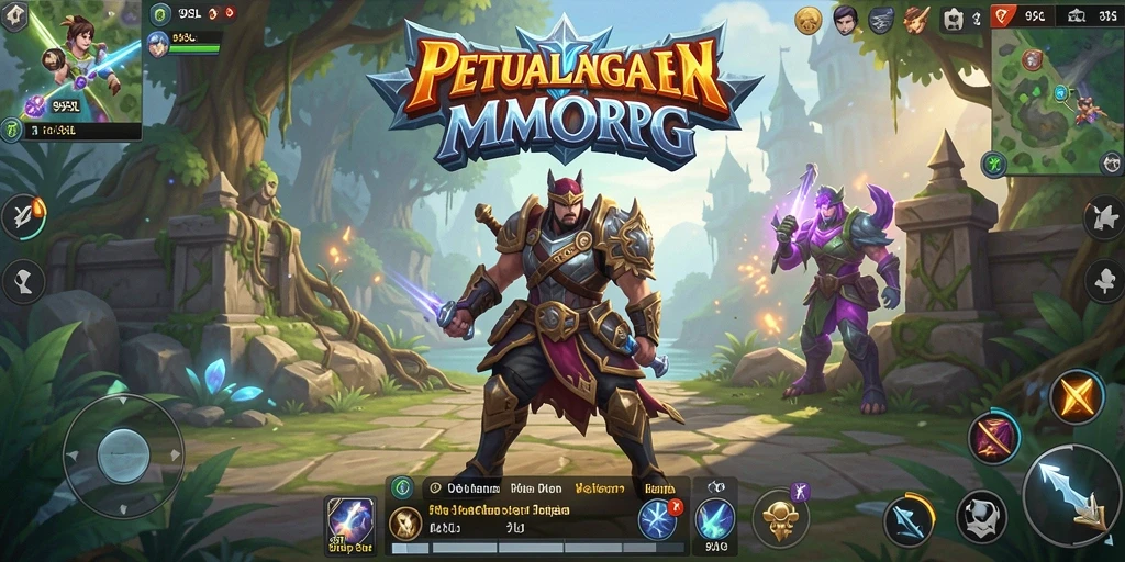 Screenshot utama menampilkan aksi pertempuran dalam game MMORPG 99SL.