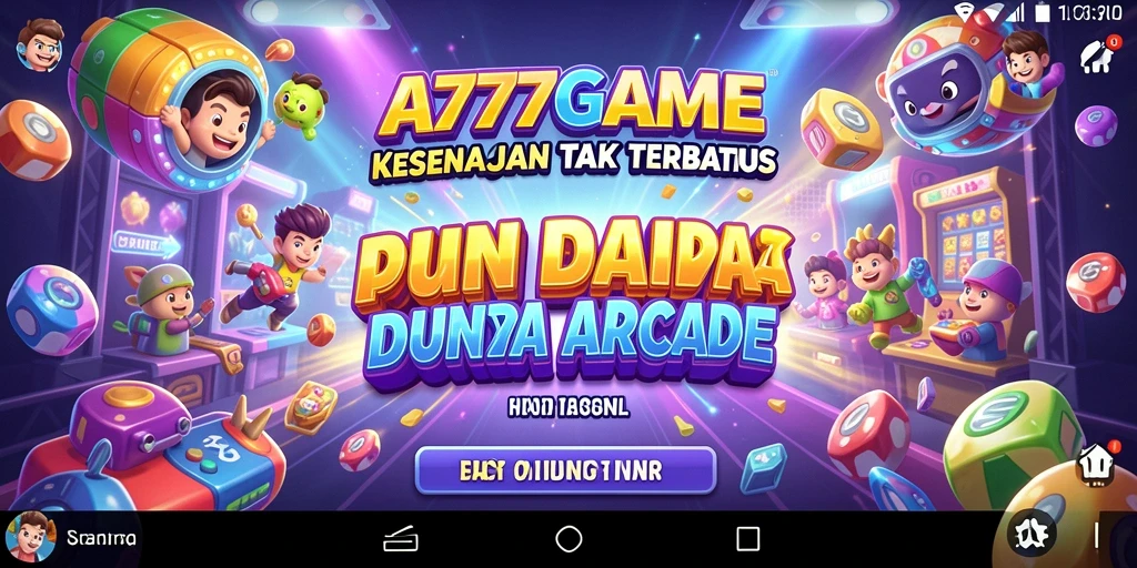 Tangkapan layar utama menampilkan aksi seru gameplay arcade A777GAME.