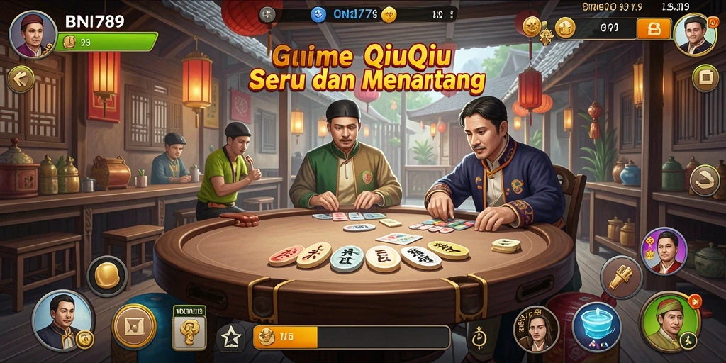 Screenshot gameplay menarik BNI789 dengan tampilan kartu QiuQiu.