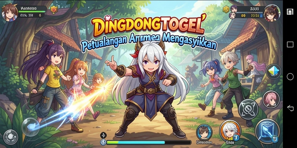 Tampilan gameplay menarik dari DINGDONGTOGEL dengan karakter Anime.