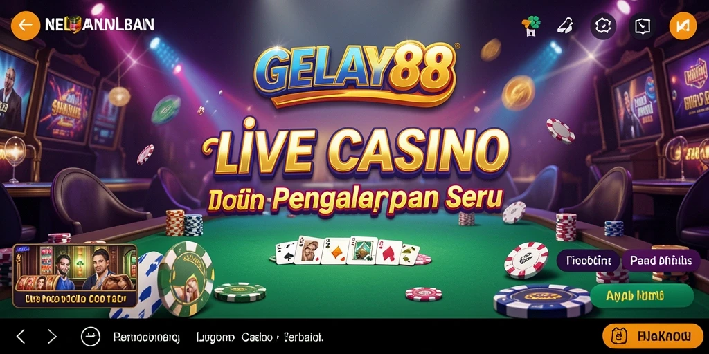 Tampilan menarik dari gameplay <strong>GELAY88</strong> yang menghadirkan suasana kasino langsung.