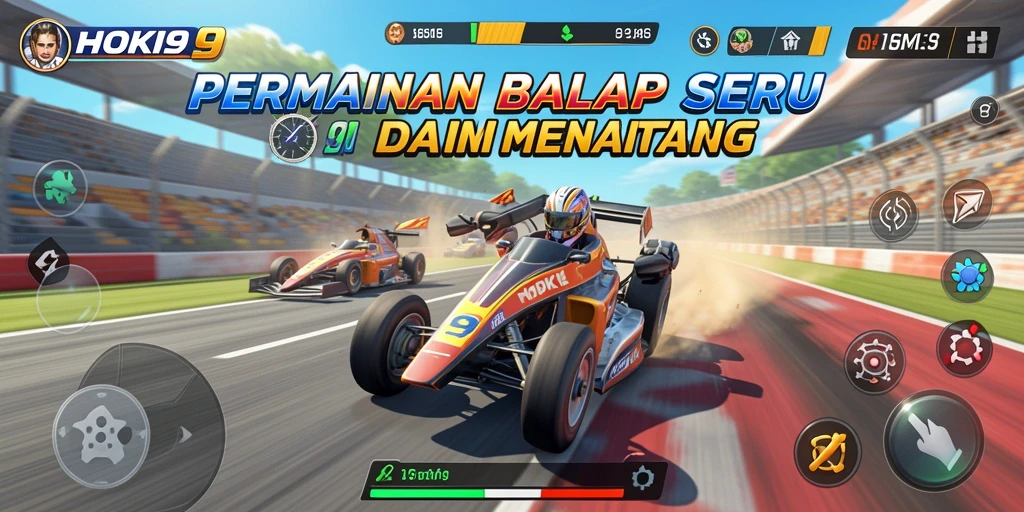 Gameplay HOKI9 yang menegangkan dan penuh aksi balapan.