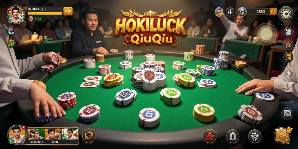 Screenshot HOKILUCK menunjukkan gameplay QiuQiu yang dinamis.