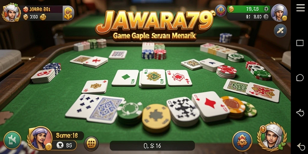 Screenshot gameplay JAWARA79 menampilkan suasana seru permainan Gaple.