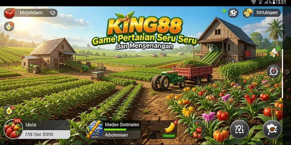 Tampilan screenshot KING88 menampilkan aktivitas pertanian yang seru.