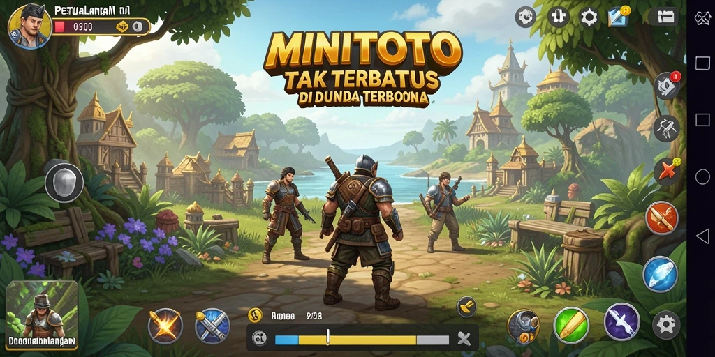 Screenshot gameplay MINITOTO dengan petualangan yang luas.