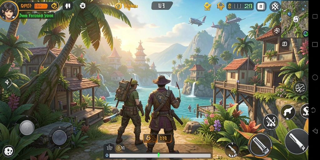 Tampilan gameplay MPOID yang menampilkan petualangan seru di dunia terbuka.