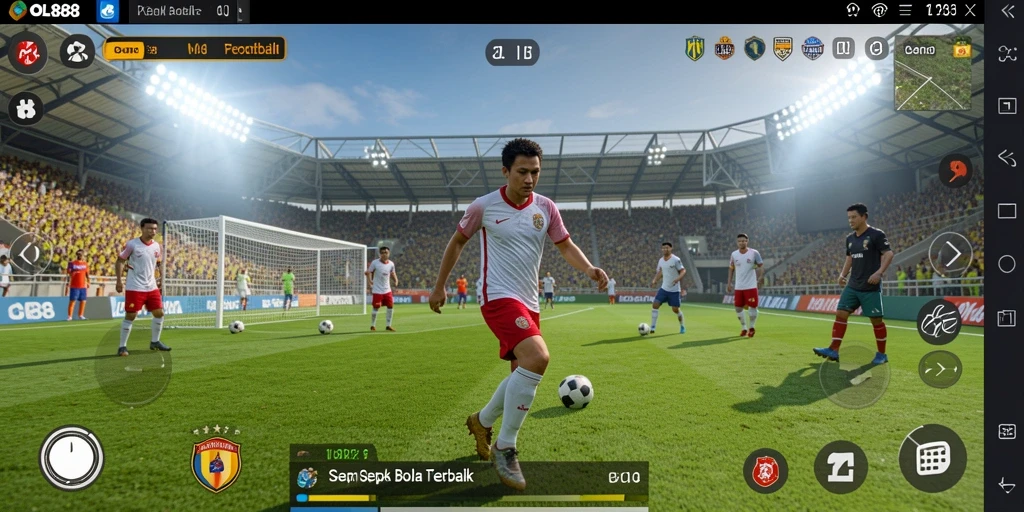 Tampilan gameplay seru dari OLX888 dengan aksi sepak bola yang mendebarkan.