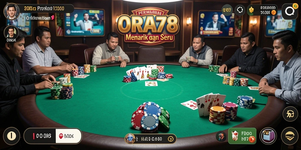 Tampilan menarik dari gameplay Poker di ORA78.