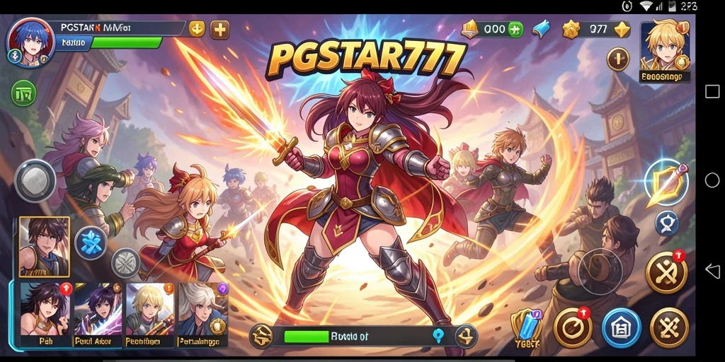 Tampilan seru gameplay PGSTAR777 dengan karakter anime keren.