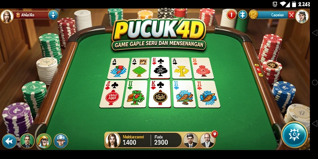 Tampilan screenshot utama PUCUK4D menampilkan pertandingan Gaple yang seru.