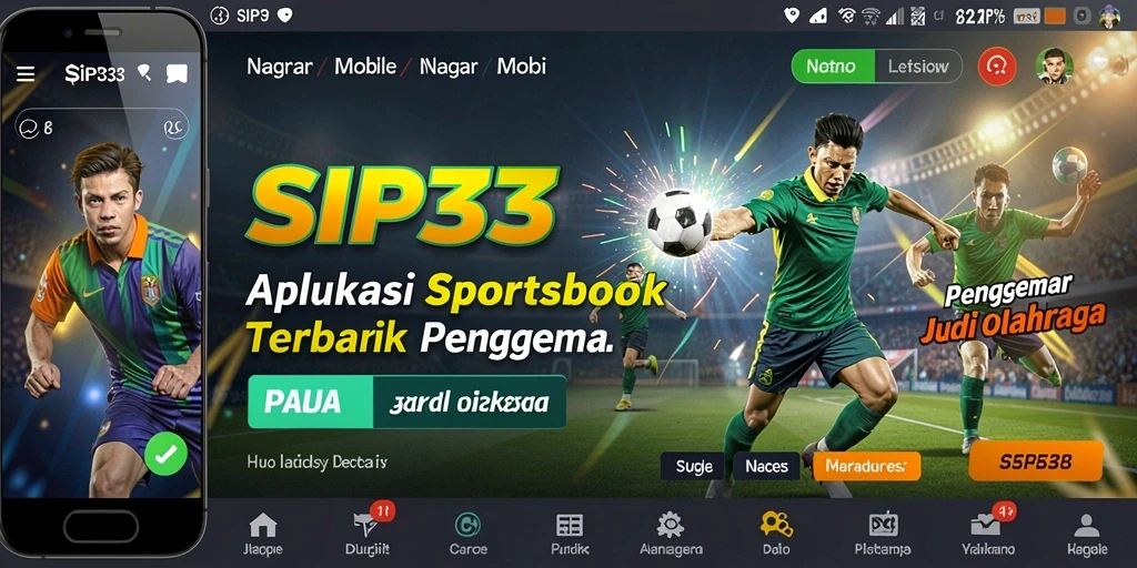 Tampilan utama SIP33 dengan pilihan taruhan olahraga yang lengkap.