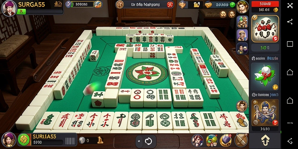 Tampilan gameplay Mahjong yang menarik dan penuh tantangan.