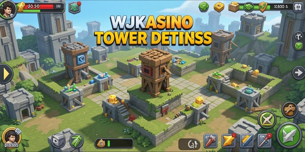 Screenshot gameplay WJKASINO menampilkan aksi menegangkan dalam Tower Defense.